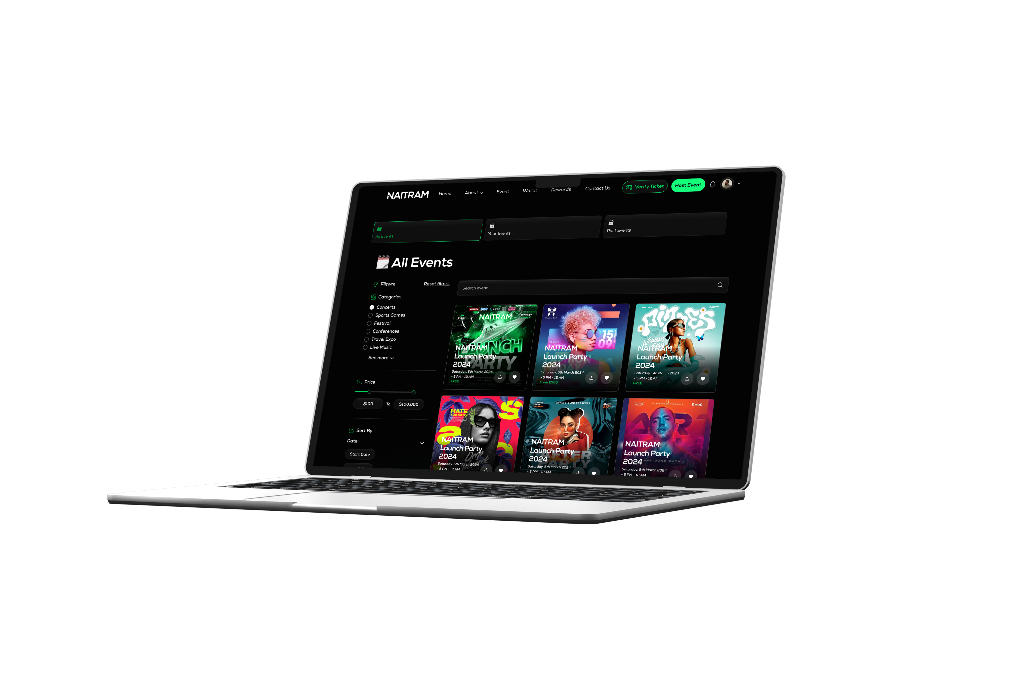 Naitram - Web3 Event Ticketing Platform product screenshot