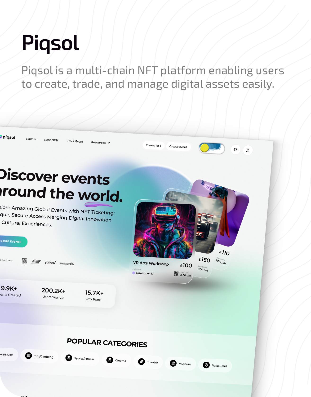 Piqsol  — portfolio preview