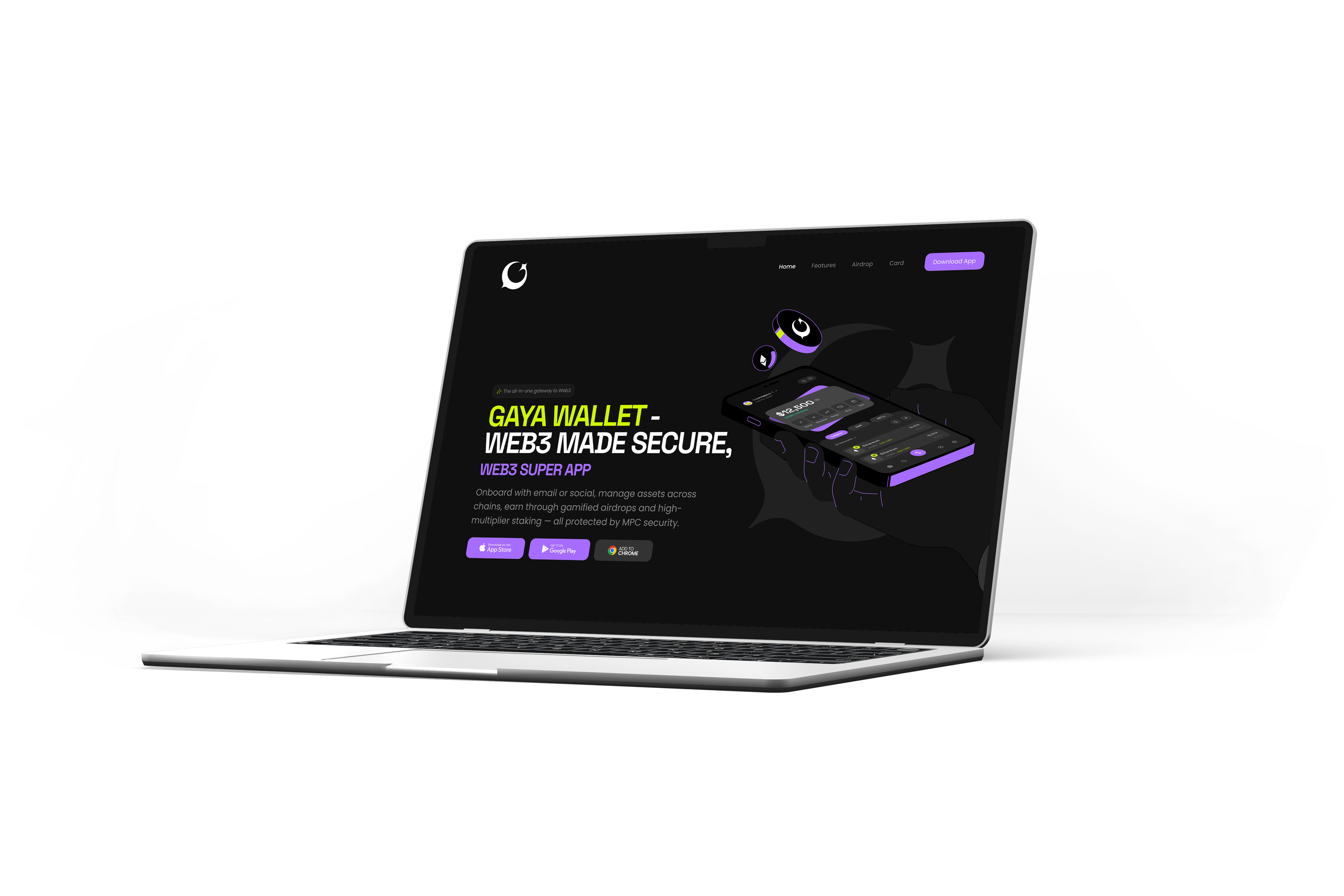 GAYA Wallet Website product screenshot